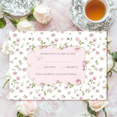 Quinceanera Blush Pink Rose Verjaardag RSVP Kaartje