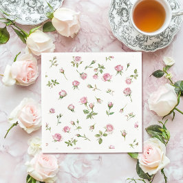 Quinceanera Blush Pink Rose Verjaardag Servet