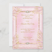 Quinceanera Blush Pink Tiara Dress Birthday Party Kaart (Achterkant)