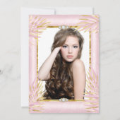 Quinceanera Blush Pink Tiara Foto van Birthday Par Kaart (Achterkant)