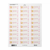 Quinceañera Blush Pink Waterverf Gold Address Etiket (Full Sheet)