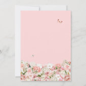 Quinceanera Blush Pink White Floral & Butterfly In Kaart (Achterkant)