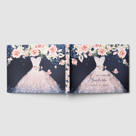 Quinceanera Blush Princess Glitter Gown Confetti G Gastenboek (Volledig)