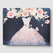 Quinceanera Blush Princess Glitter Gown Confetti G Gastenboek (Achterkant)