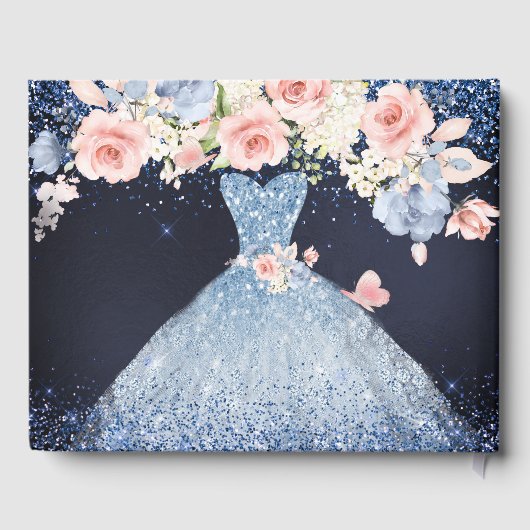 Quinceanera Blush Princess Glitter Gown Confetti G Gastenboek (Achterkant)