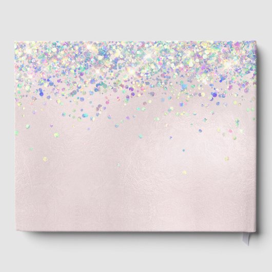 Quinceanera Blush Princess Glitter Gown Confetti Gastenboek (Achterkant)