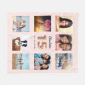 Quinceanera blush roos gold collage fleece deken (Voorkant (Horizontaal))