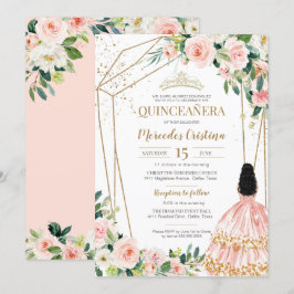 Quinceanera Blush Roze and Gold, Girl Gown I Kaart