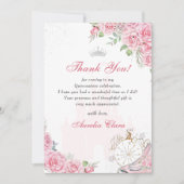 Quinceanera Blush Roze Bloemen Kroon Dank u kaart (Voorkant)