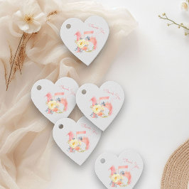 Quinceanera Blush Roze Bloemen Nummer 15 Dank u Bedankjes Labels