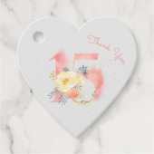 Quinceanera Blush Roze Bloemen Nummer 15 Dank u Bedankjes Labels (Voorkant)