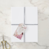 Quinceañera Blush Roze Bloemen Prinses Vlinder Cadeaulabel (Met Touw)