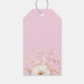 Quinceañera Blush Roze Bloemen Prinses Vlinder Cadeaulabel (Achterkant)