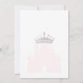 Quinceanera Blush Roze Bloemen Zilveren Kroon Save The Date (Achterkant)
