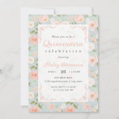 Quinceanera Blush Roze Girly Elegant Chique Floral Kaart (Voorkant)