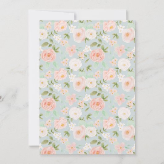 Quinceanera Blush Roze Girly Elegant Chique Floral Kaart (Achterkant)