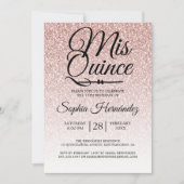 Quinceañera Blush Roze Glitter 15e Verjaardag Kaart (Voorkant)