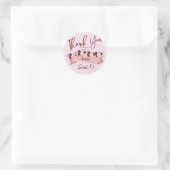 Quinceañera Blush Roze Glitter Bloemen Verjaardag Ronde Sticker (Tas)