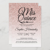 Quinceañera Blush Roze Glitters 15e Verjaardag  Kaart (Voorkant / Achterkant)