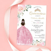 Quinceañera Blush roze goud 15e verjaardag elegant Kaart