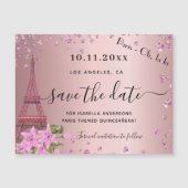 Quinceanera blush roze paris save the date magnet (Voorkant)