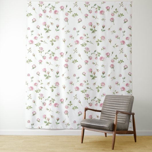 Quinceanera Blush Roze Roos Verjaardag Wandkleed (In situ)