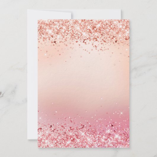 Quinceanera blush roze rose goud luxe kaart (Achterkant)