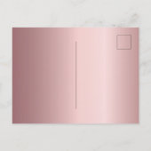 Quinceanera blush roze roze roos goud glitsstof uitnodiging briefkaart (Achterkant)