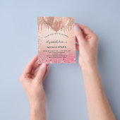 Quinceanera blush roze roze roze gouden begrotings flyer (Hand)