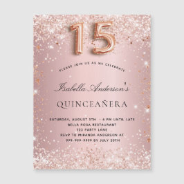 Quinceanera blush roze roze roze gouden magneet