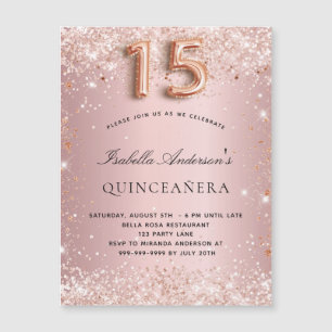 Quinceanera blush roze roze roze gouden magneet