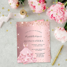Quinceanera blush roze roze roze goudjurk