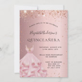 Quinceanera blush roze roze roze roodbruine jurk l kaart (Voorkant)