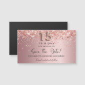Quinceanera blush roze save the date magnet (Voorkant / Achterkant)