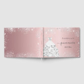 Quinceanera blush roze witte jurk glitter gastenboek (Volledig)