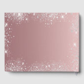 Quinceanera blush roze witte jurk glitter gastenboek (Achterkant)