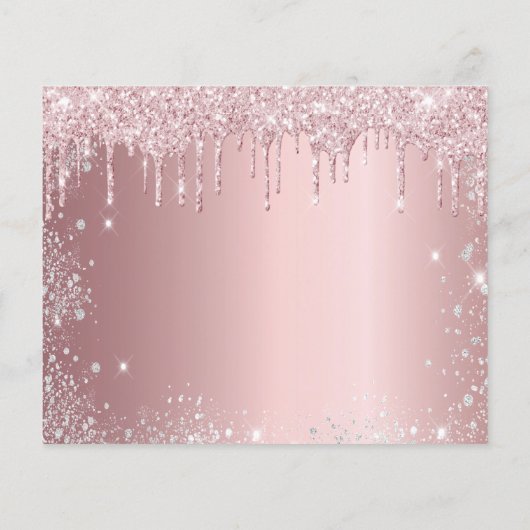 Quinceanera blush roze zilver Bewaar de datumkaart (Achterkant)