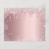 Quinceanera blush roze zilver save the date kaart (Achterkant)