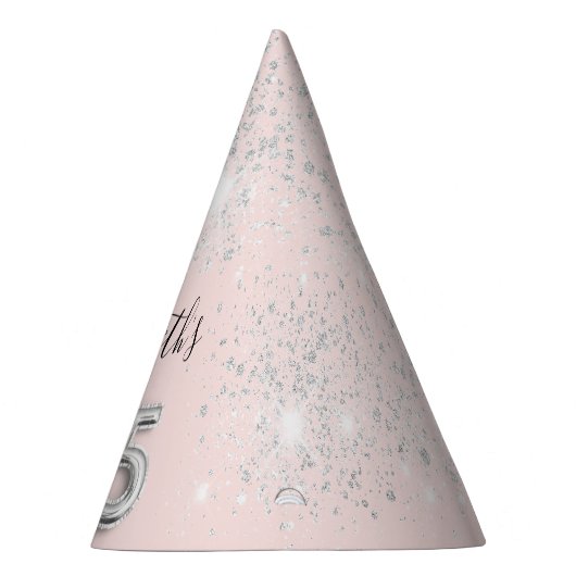 Quinceanera blush roze zilverglitter feesthoedjes (Rechts)