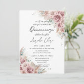 Quinceañera Boho Blush Dusty Roos Floral Pampas Kaart (Staand voorkant)