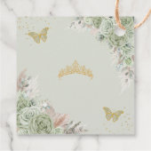 Quinceañera Boho Sage Groen Bloemen Pampas Grass Bedankjes Labels (Achterkant)