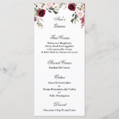 Quinceanera bordeaux menu Sjabloon (Voorkant)