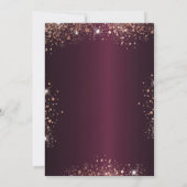 Quinceanera bordeaux roos gouden jurk kaart (Achterkant)