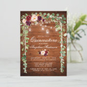 Quinceanera Botanische houtverlichting Kaart (Staand voorkant)