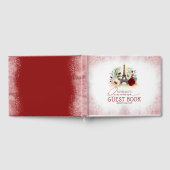 Quinceanera Bourgondië Blush Roze Bloemen Gastenbo Gastenboek (Volledig)