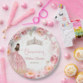 Quinceañera Bow Butterflies Papier Borden Papieren Bordje (Feest)