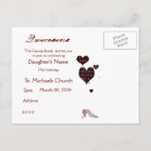 Quinceanera-Briefkaart Uitnodiging Briefkaart (Achterkant)