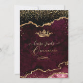 Quinceanera, Burgundy Agate Faux Gold Confetti Kaart (Voorkant)