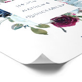 Quinceañera Burgundy, Berry & Blue Welcome Sign Poster (Hoek)