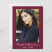 Quinceanera Burgundy Floral Dress Foto terug Kaart (Achterkant)